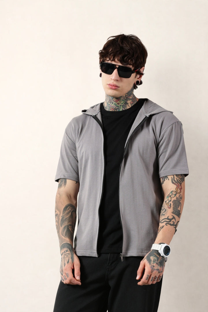 Grey Zip Hoodie