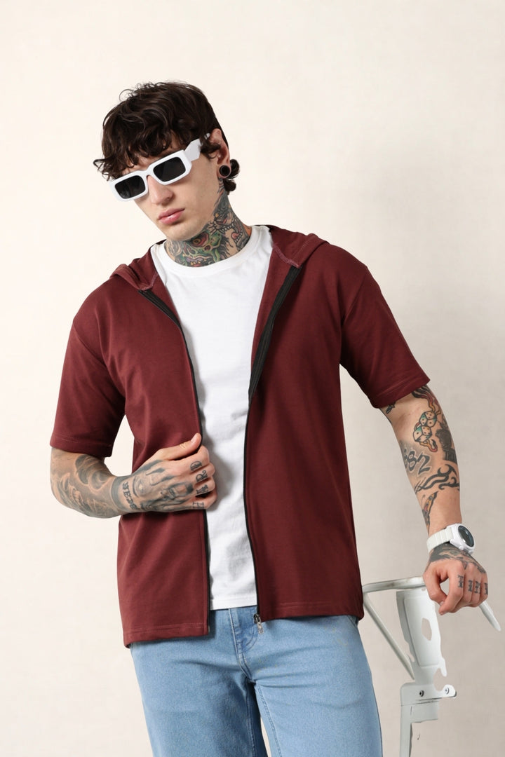 Maroon Zip Hoodie