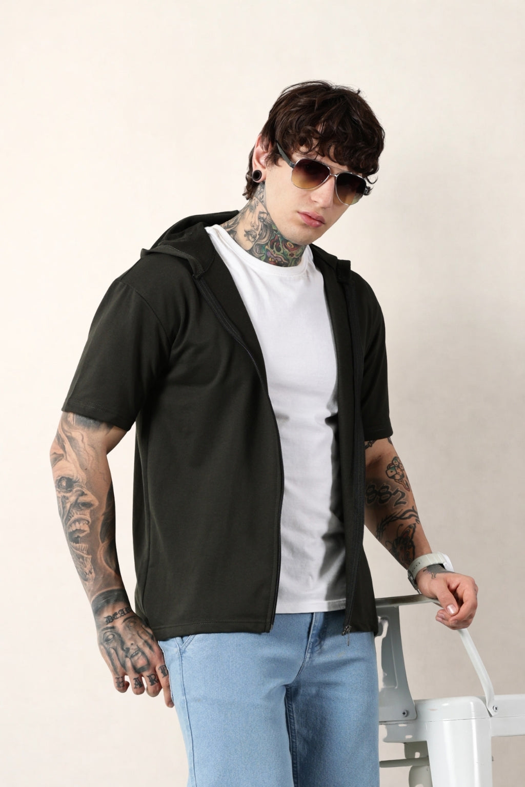 Olive Zip Hoodie