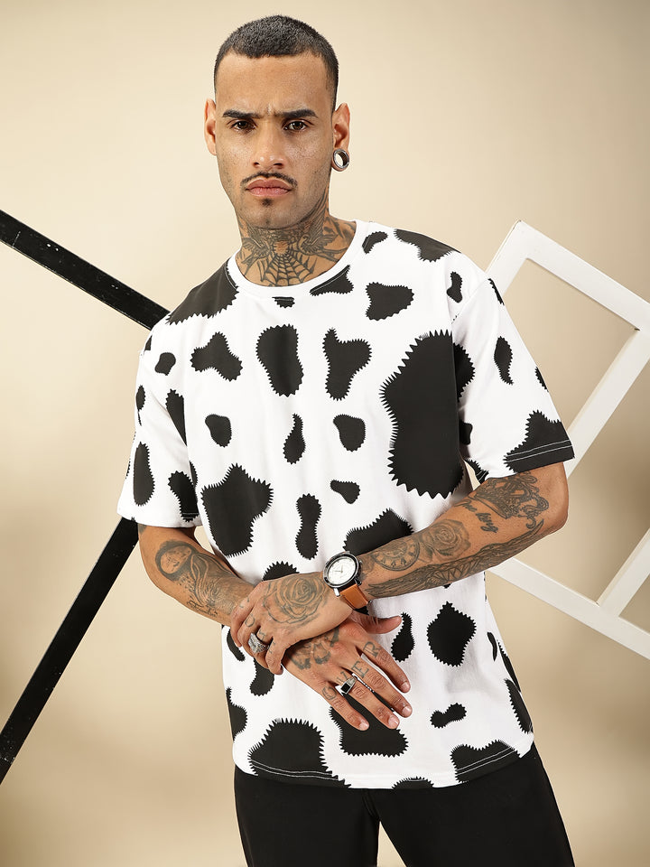 Cow Abstract Tee - White