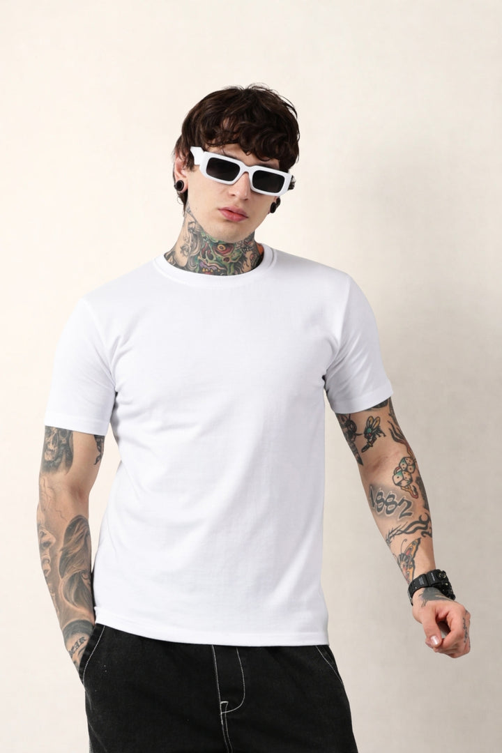 White Round Neck
