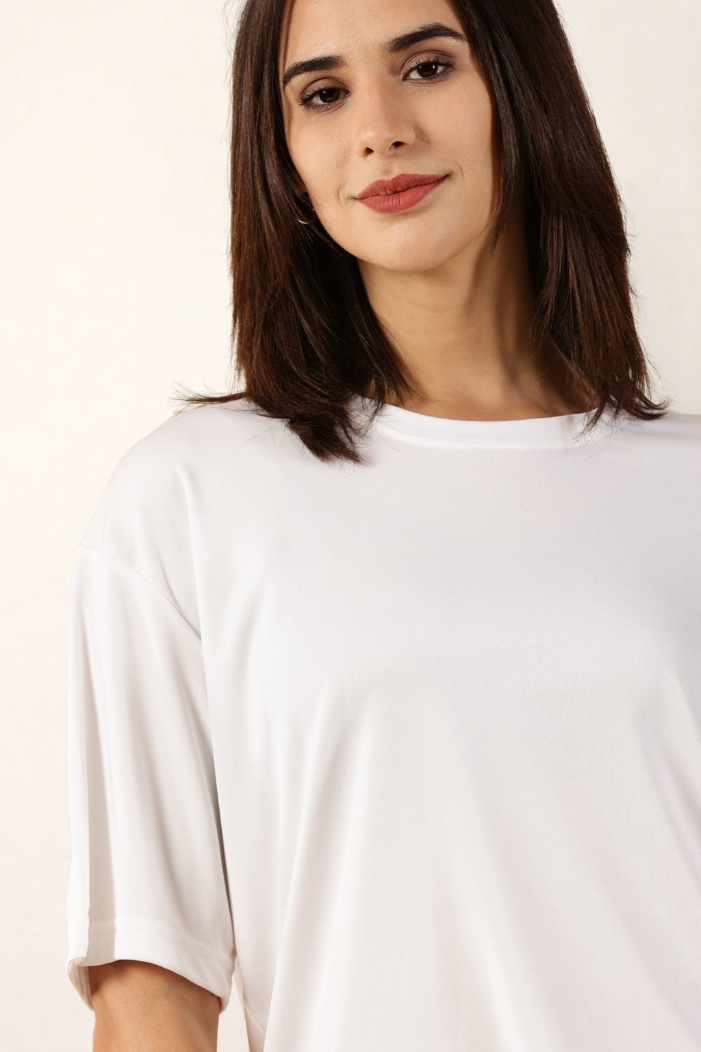 Women White T-Shirt | Round Neck