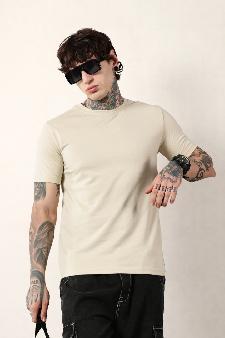 Cream Round Neck