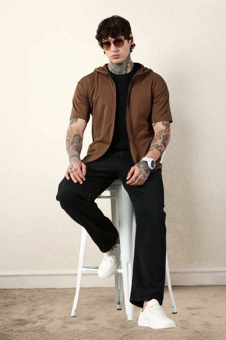 Brown Zip Hoodie