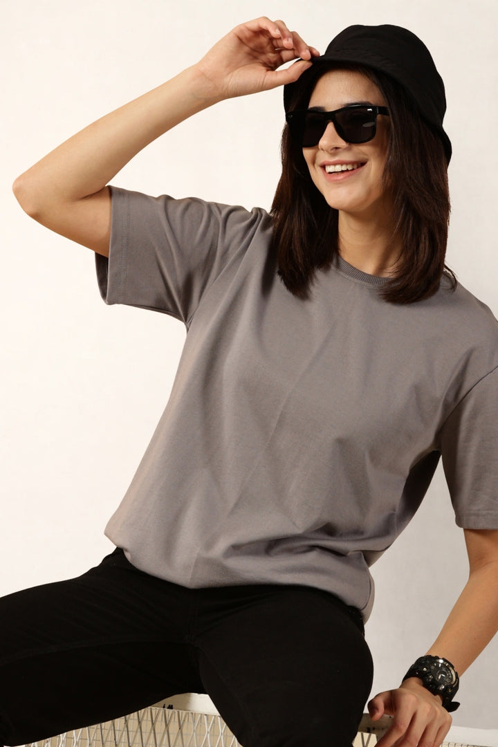 Women Grey T-Shirt | Round Neck