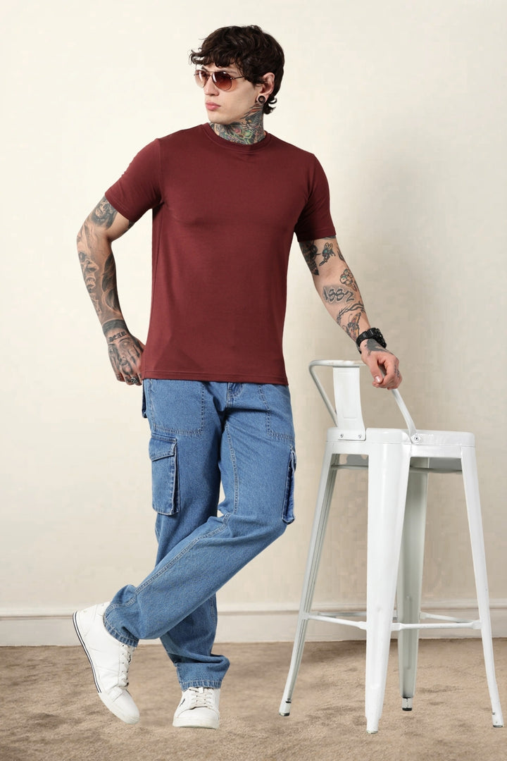 Maroon Round Neck