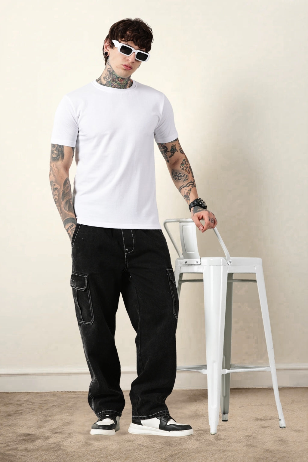 White Round Neck