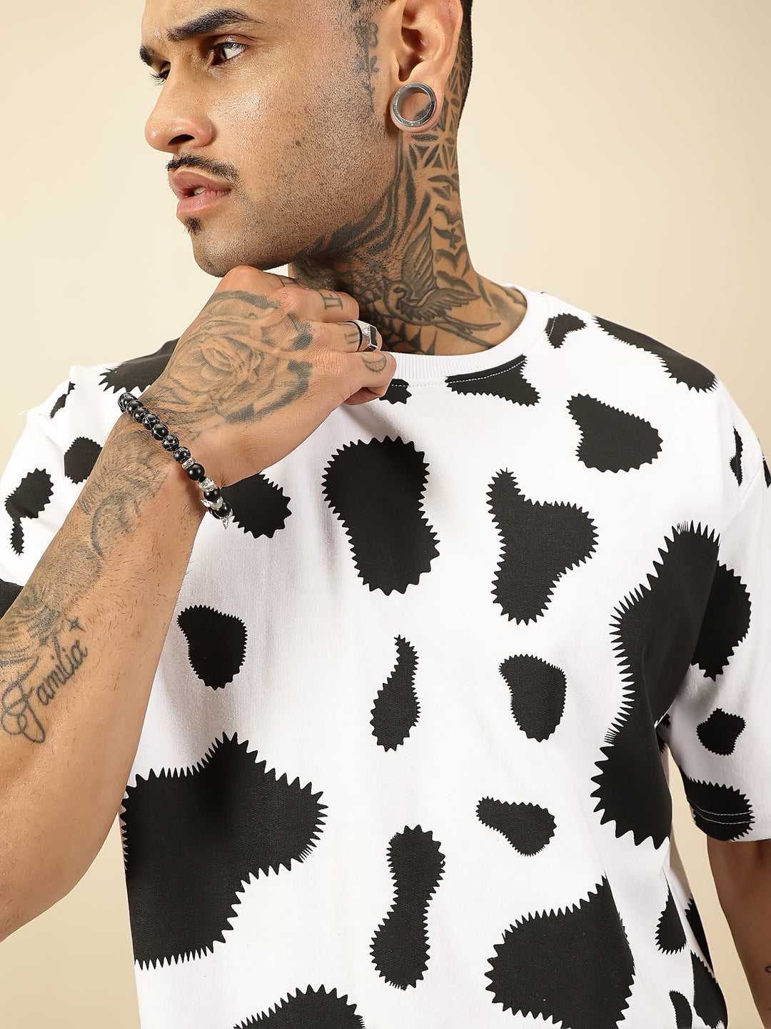 Cow Abstract Tee - White