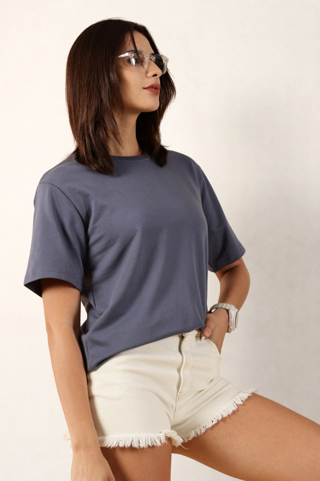 Women Blue T-Shirt | Round Neck
