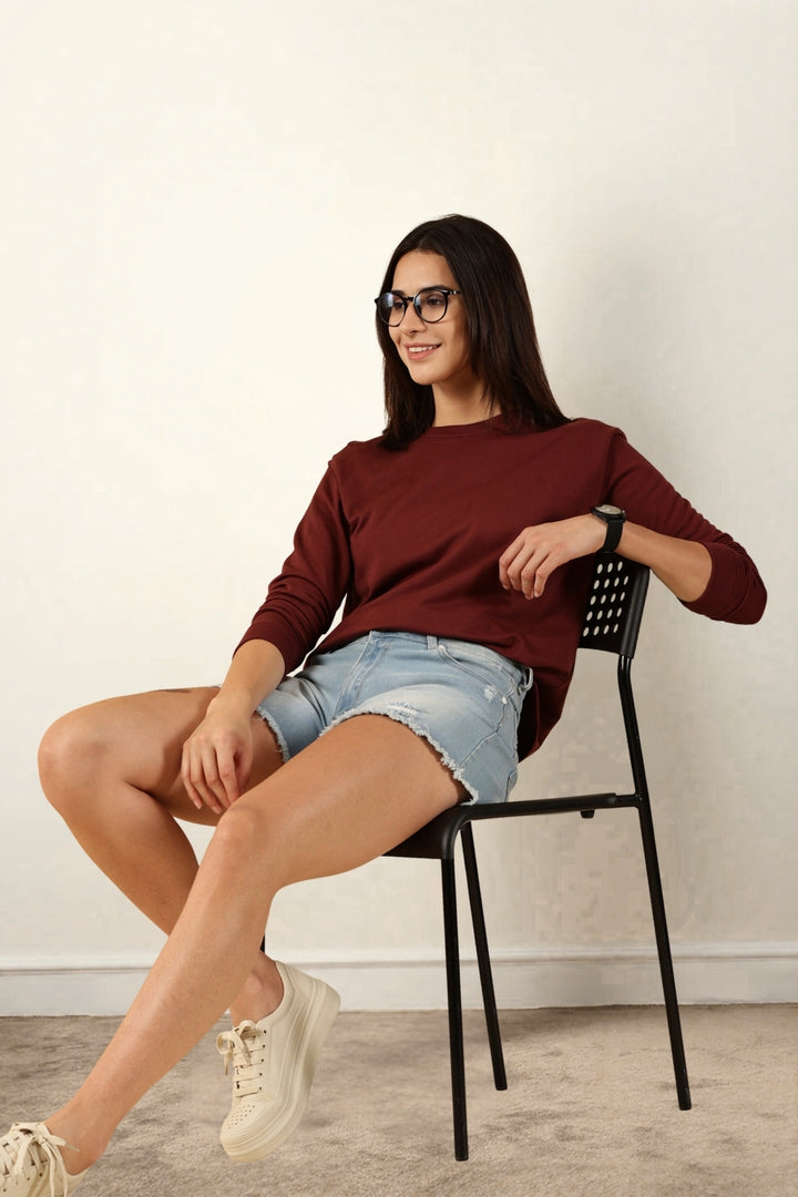 Maroon Full-Sleeve for Women